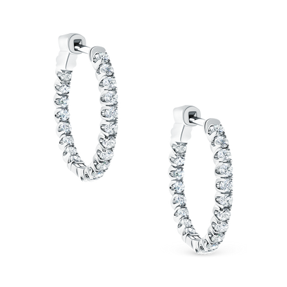 1.01ct 14k White Gold Diamond Hoops — photo 1 of 2