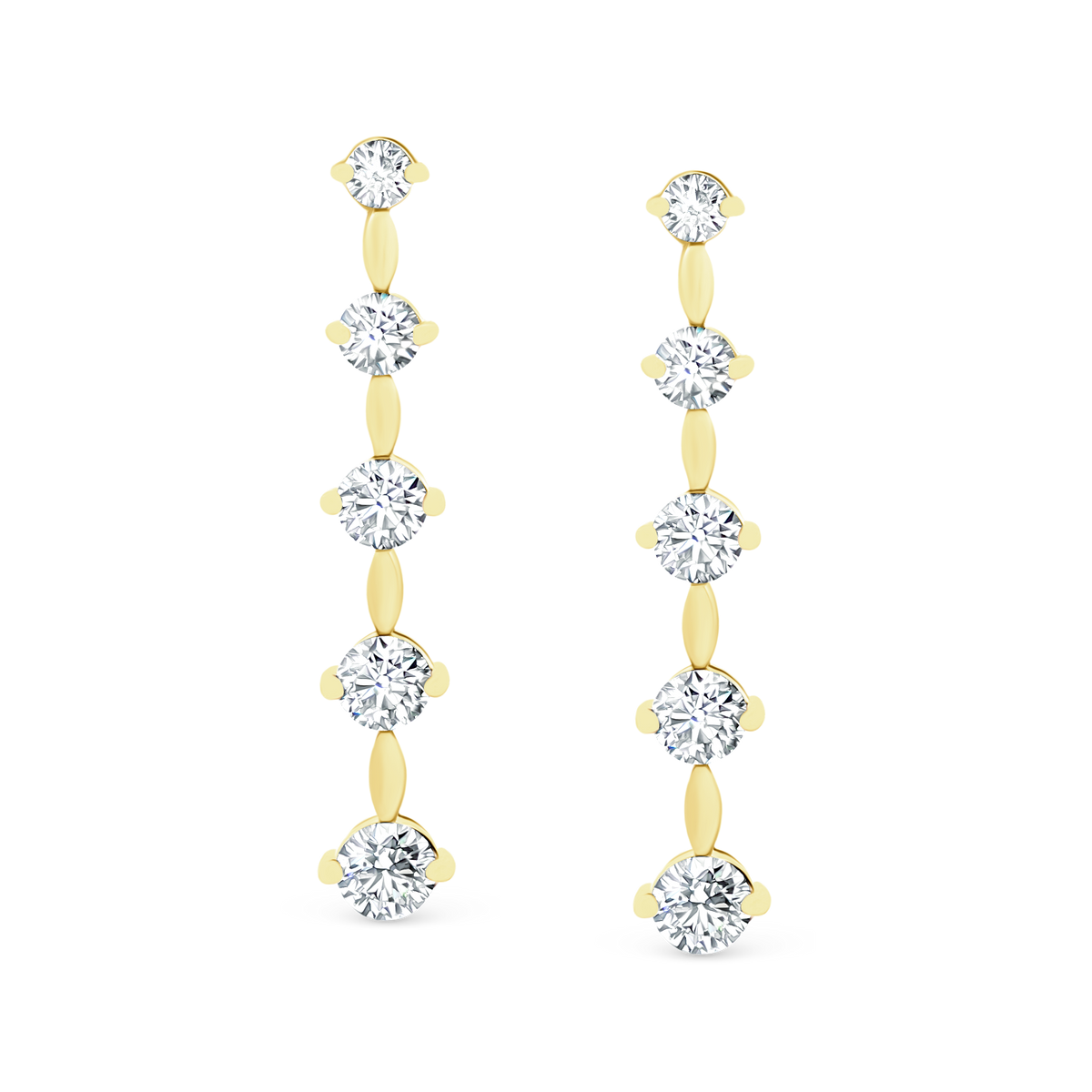 2.00ct 14k Yellow Gold Diamond Drop Earrings — photo 1 of 1