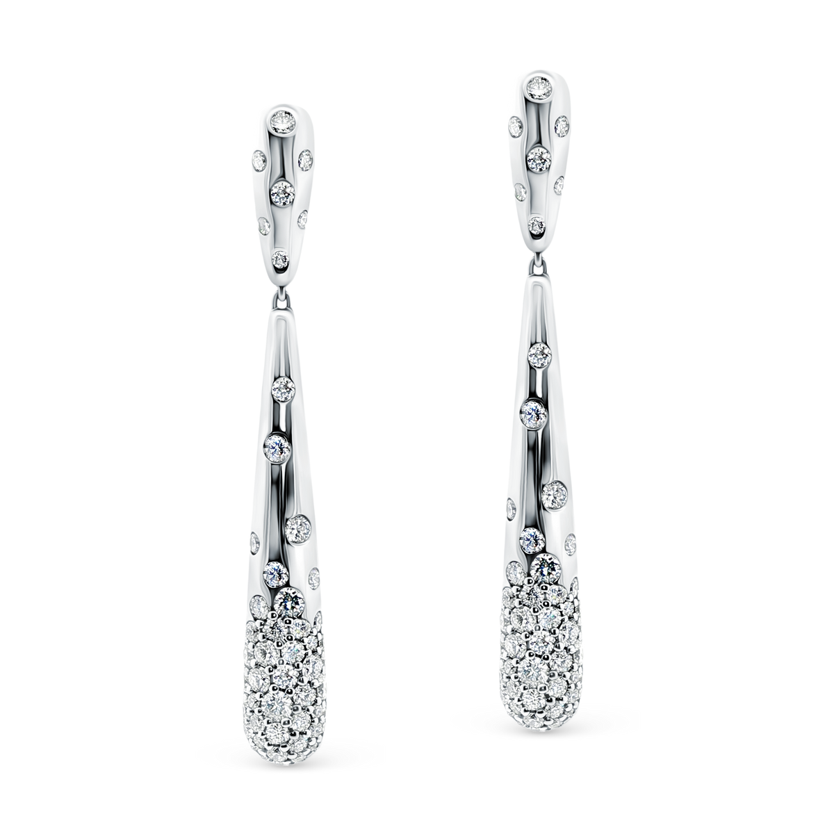 2.50ct 18k White Gold Diamond Drop Earrings — photo 1 of 2