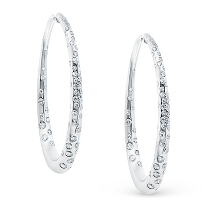 1.63ct 18k White Gold Diamond Oval Hoops — photo 1 of 2