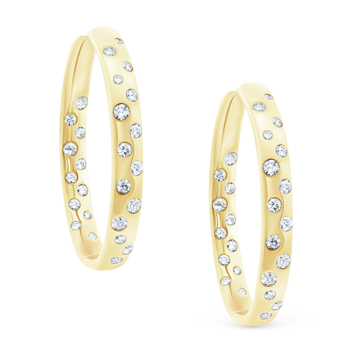 1.22ct 18k Yellow Gold Diamond Oval Hoops — photo 1 of 1