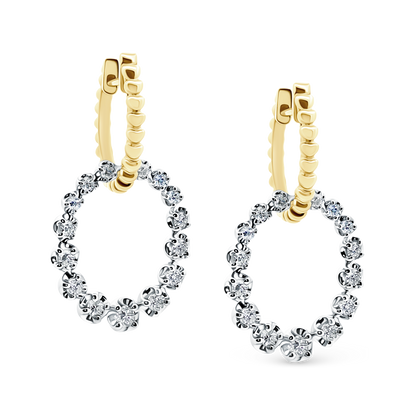 .74ct 18k Yellow and White Gold Diamond Earrings — photo 1 of 2