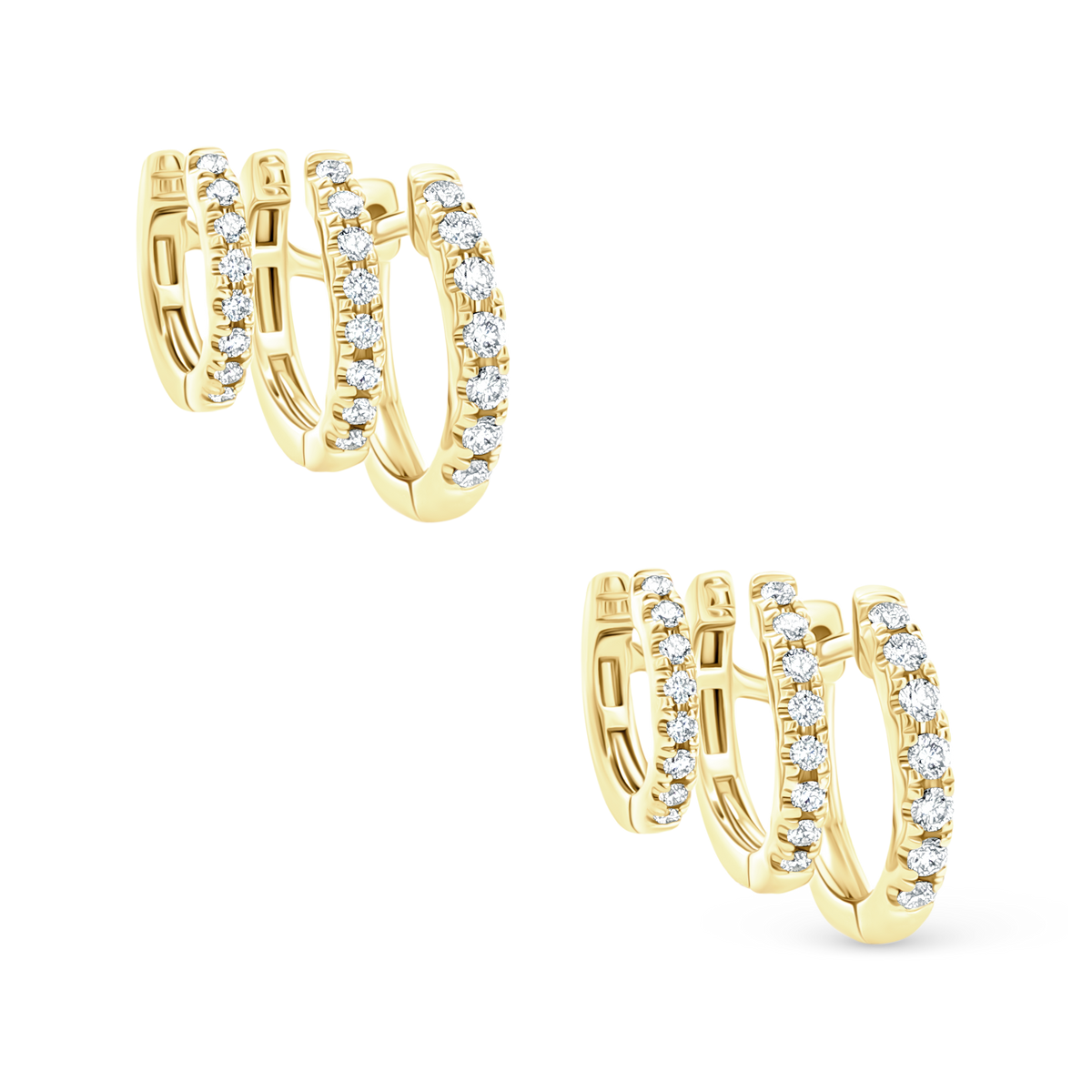 .38ct 14k Yellow Gold Diamond Huggys — photo 1 of 2