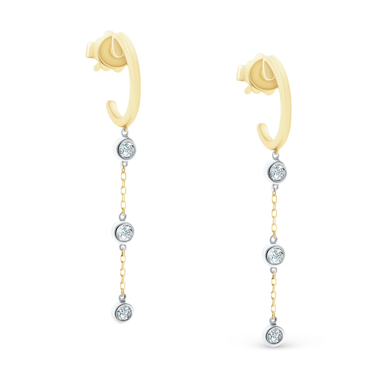 .24ct 14k Yellow Gold Diamond Drop Earrings — photo 1 of 2