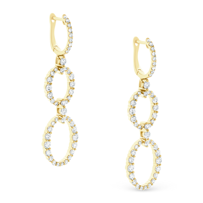 1.80ct 18k Yellow Gold Diamond Drop Earrings — photo 1 of 2