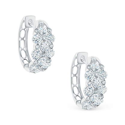 1.73ct 18k White Gold Diamond Hoops — photo 1 of 2