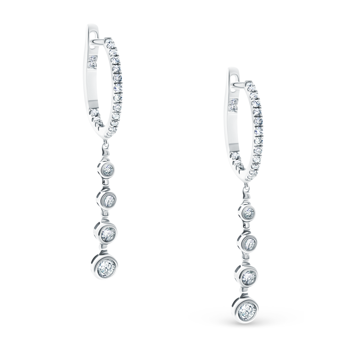 .86ct 14k White Gold Diamond Drop Earrings — photo 1 of 2