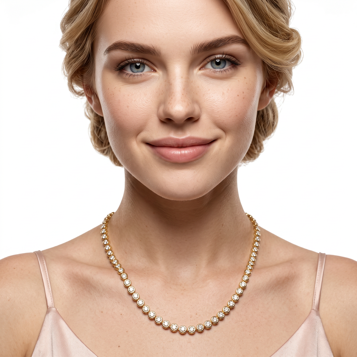 1.45ct 14k Yellow Gold Diamond Necklace — photo 2 of 2
