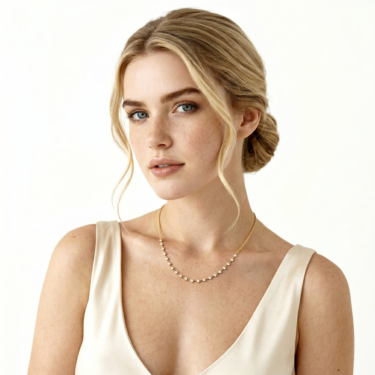 1.11ct 14k Yellow Gold Diamond Necklace — photo 2 of 2