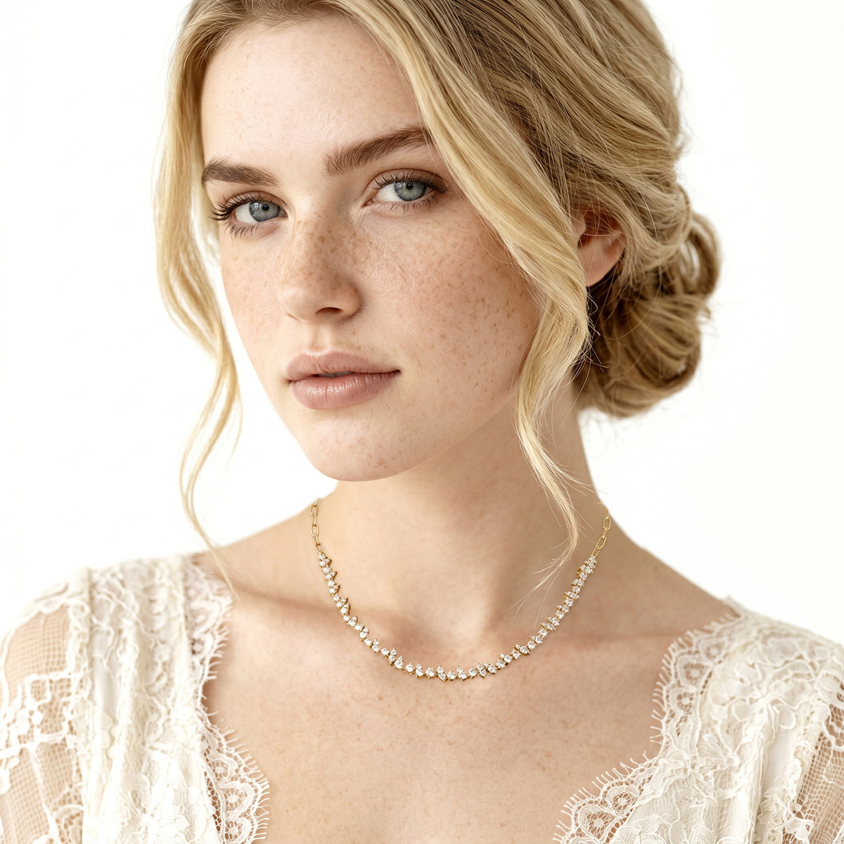 1.78ct 14k Yellow Gold Diamond Necklace — photo 2 of 2