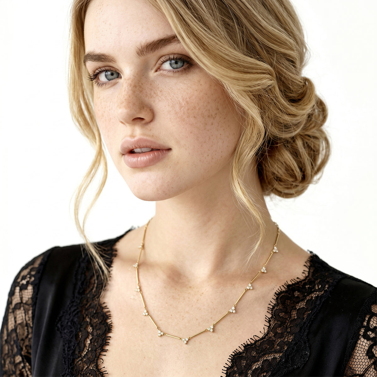 1.27ct 14k Yellow Gold Diamond Necklace — photo 2 of 2