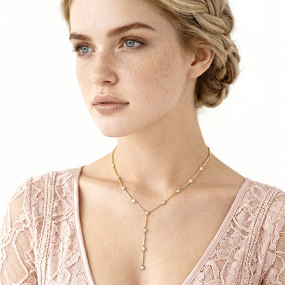 .72ct 14k Yellow Gold Diamond "Y" Necklace — photo 2 of 2