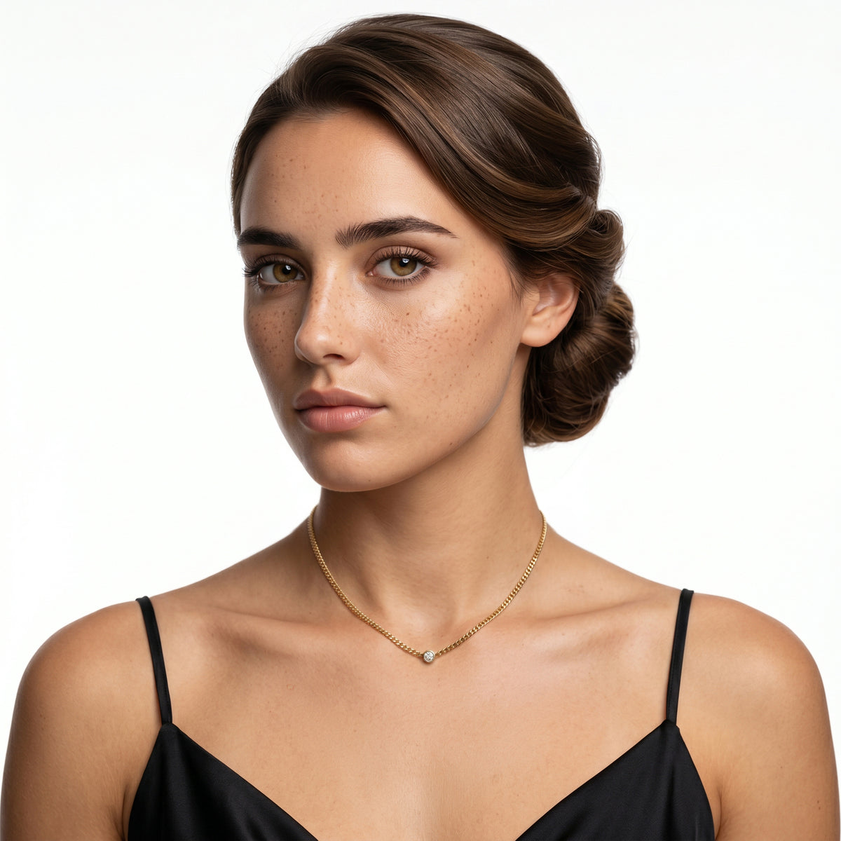 .08ct 14k Yellow Gold Diamond Necklace — photo 2 of 2