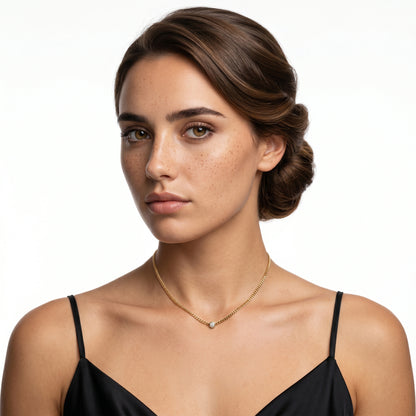 .08ct 14k Yellow Gold Diamond Necklace — photo 2 of 2