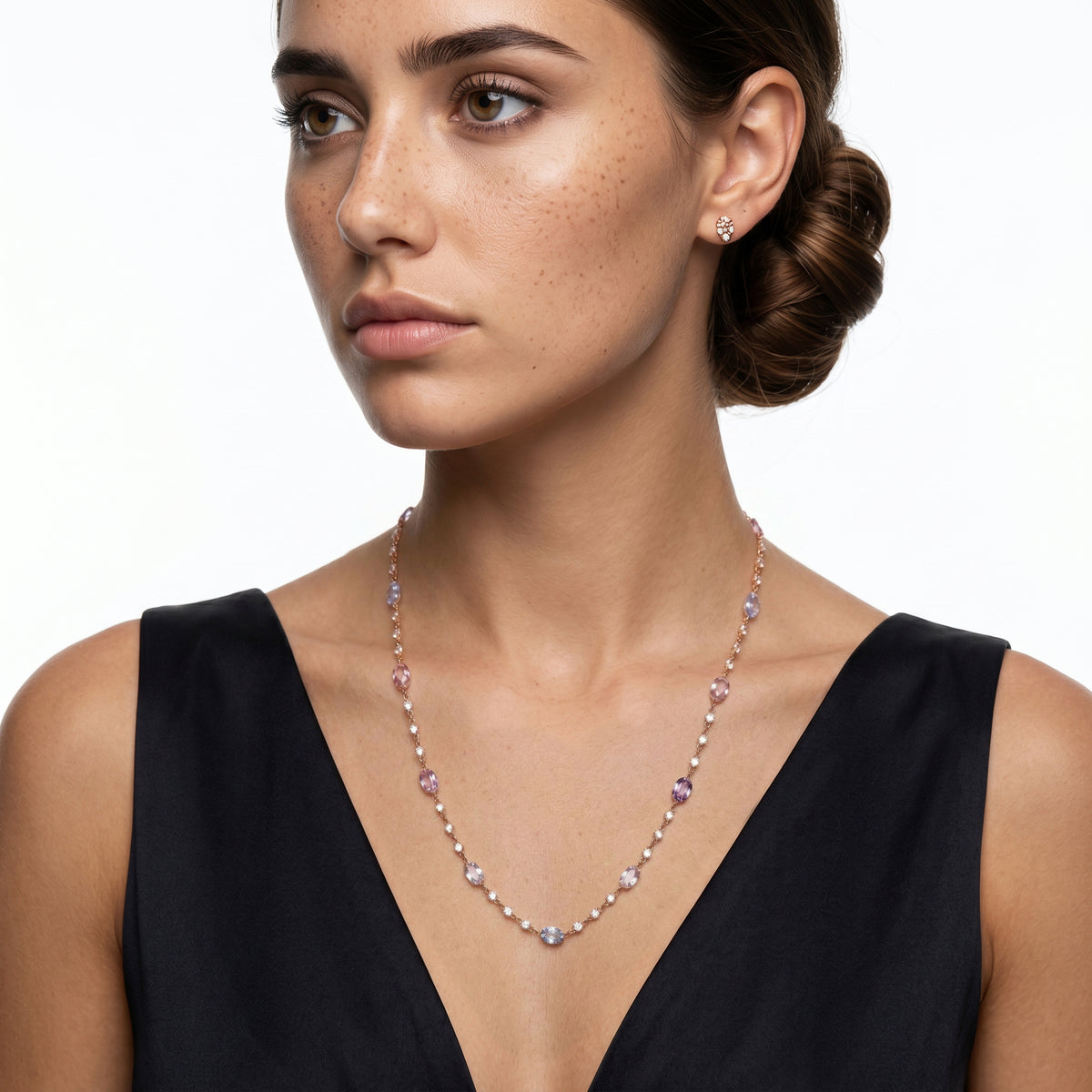 18k White Gold Diamond and Sapphire Necklace — photo 2 of 2