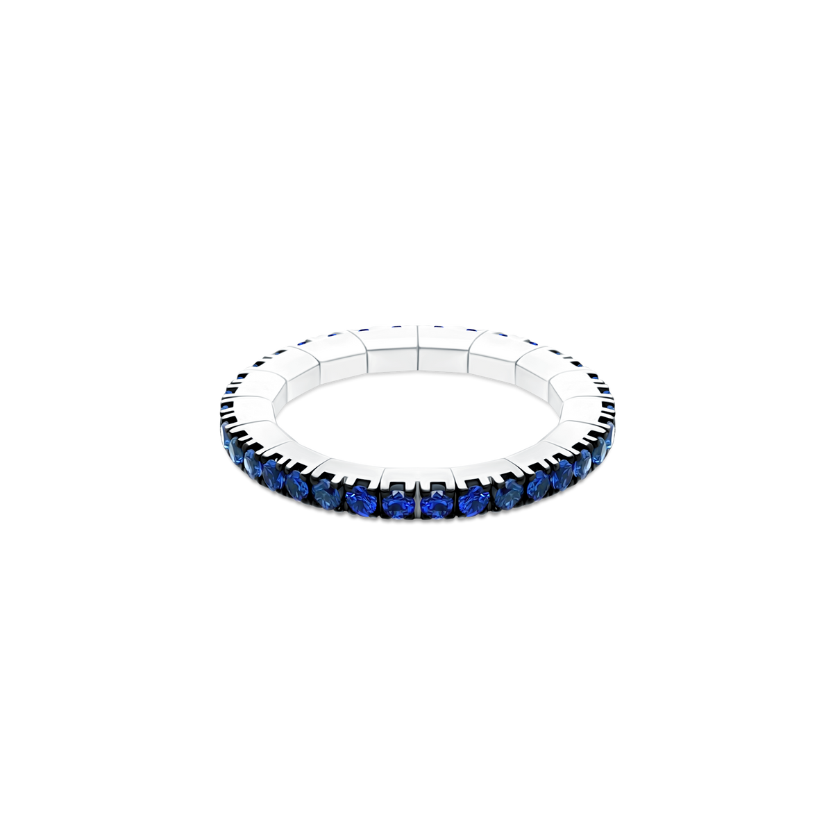 1.02ct 18k White Gold Sapphire Stretch Band - SKU 200-1770