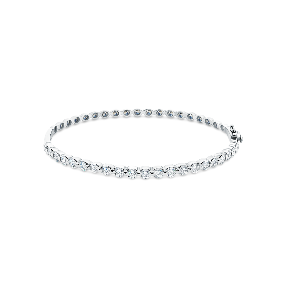 2.00ct 14k White Gold Diamond Bangle — photo 1 of 2