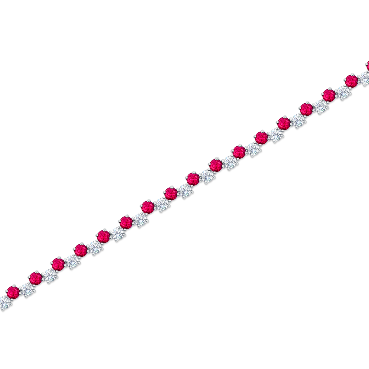 18k White Gold Diamond and Ruby Bracelet — photo 1 of 2
