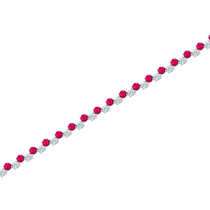 18k White Gold Diamond and Ruby Bracelet — photo 1 of 2