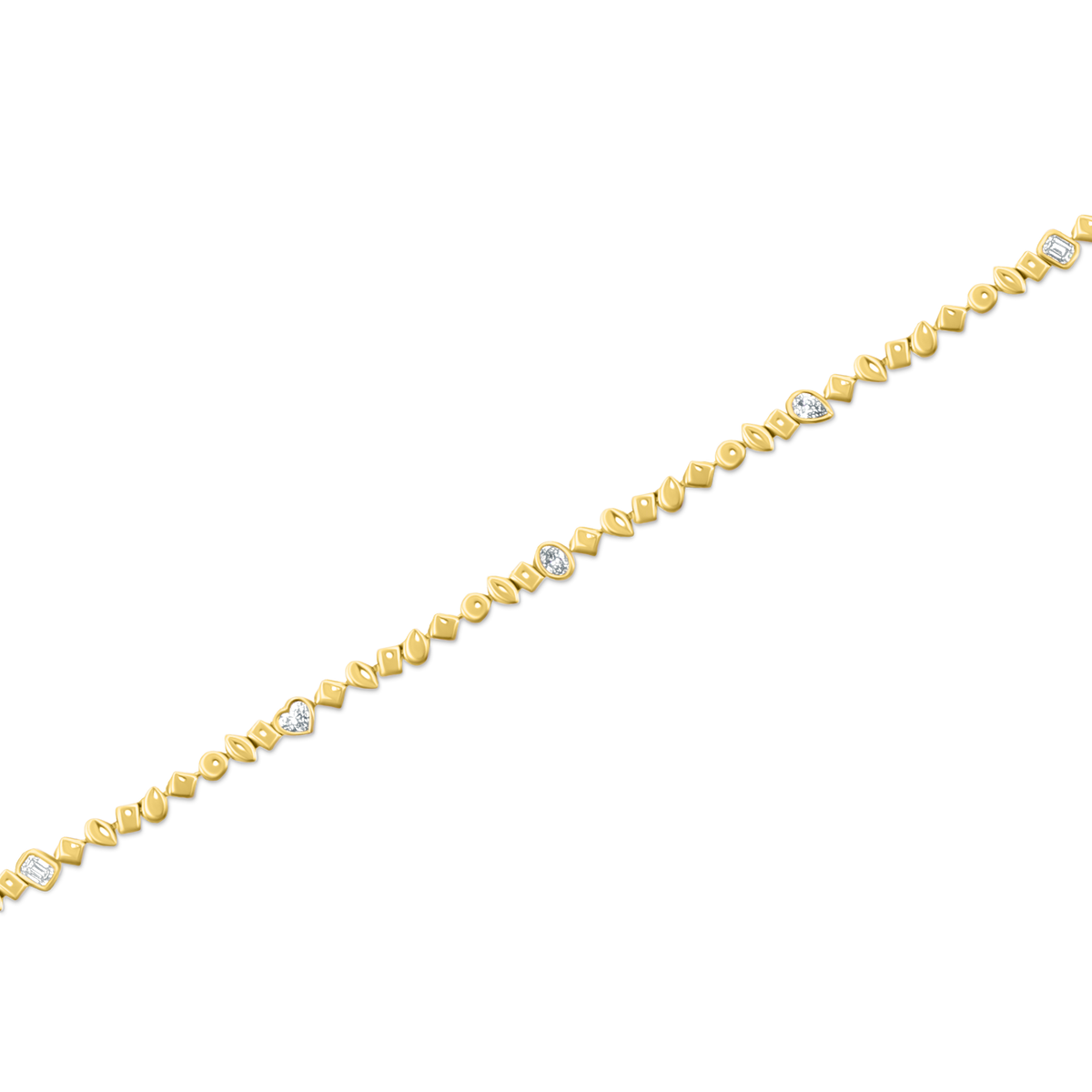 .73ct 14k Yellow Gold Mixed Shape Diamond Bracelet — photo 1 of 2