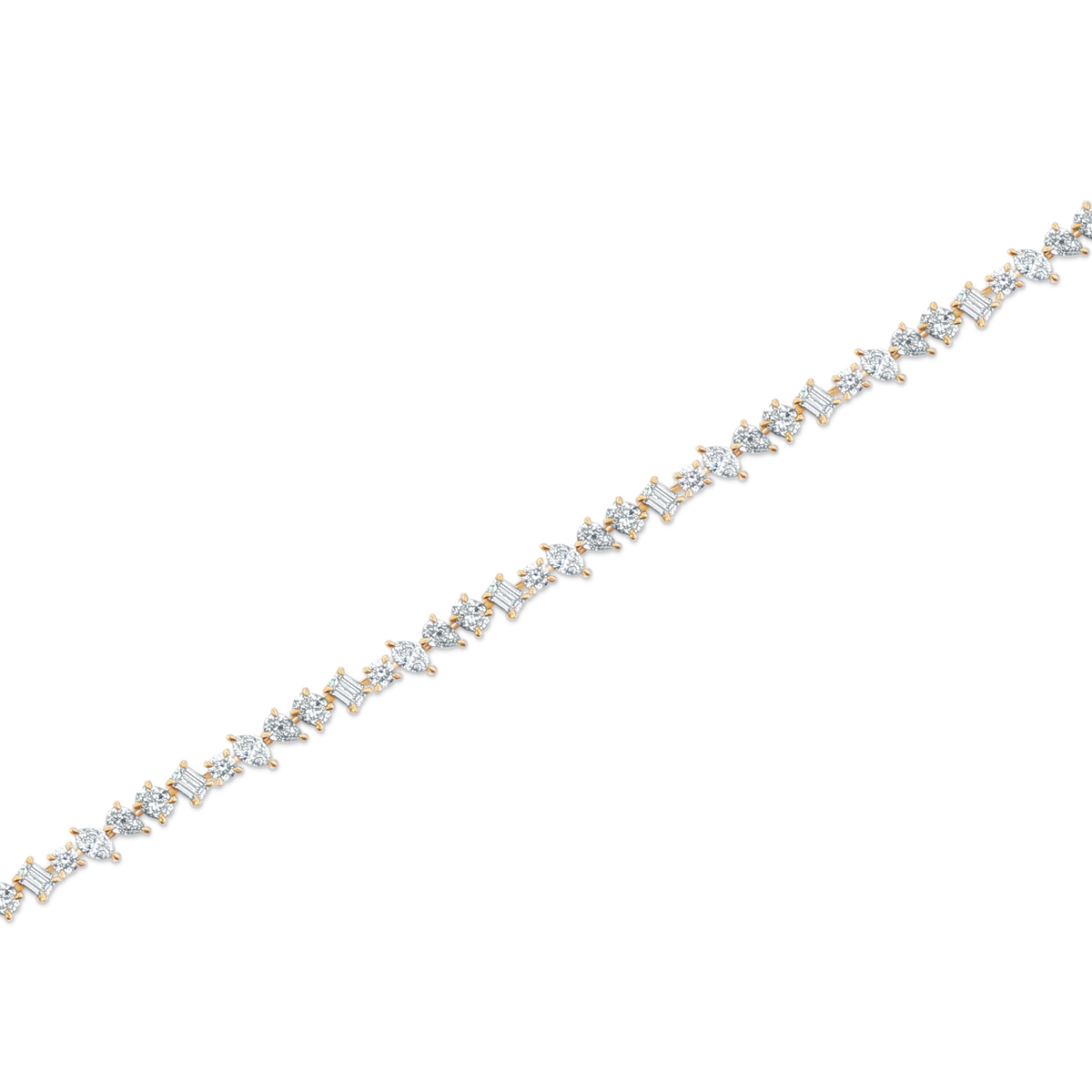 5.94ct 18k Yellow Gold Mixed Shape Diamond Bracelet — photo 1 of 2