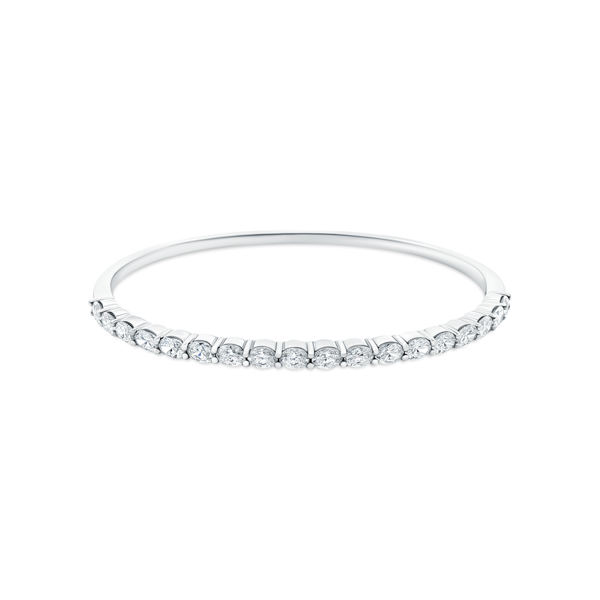 3.40ct 18k White Gold Diamond Bangle — photo 1 of 2