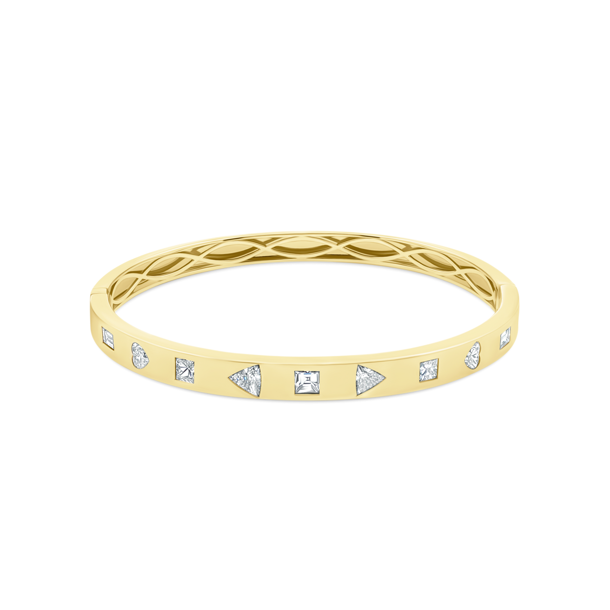 1.95ct 18k Yellow Gold Mixed Shape Diamond Bangle — photo 1 of 1