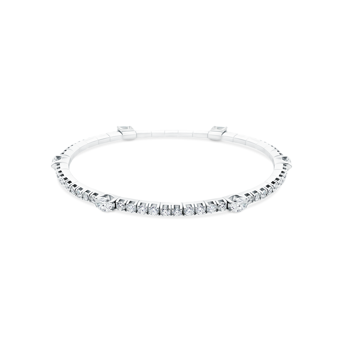 3.94ct 18k White Gold Diamond Stretch Bracelet — photo 1 of 2