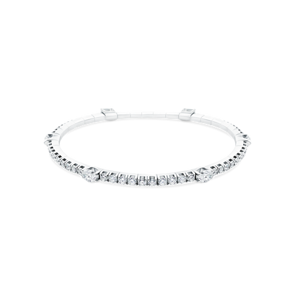 3.94ct 18k White Gold Diamond Stretch Bracelet — photo 1 of 2