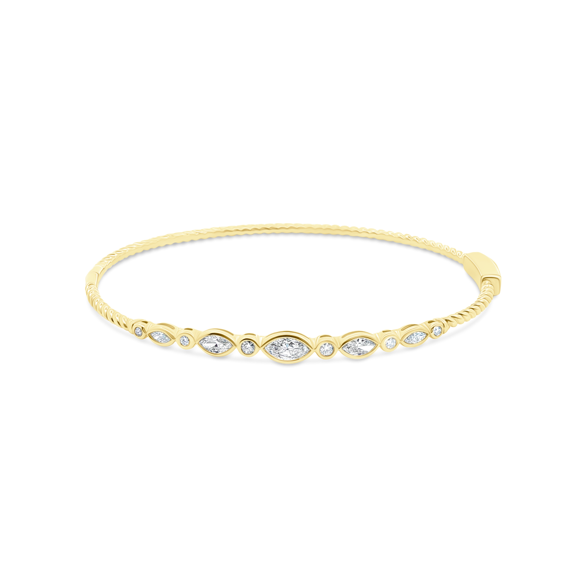 .72ct 14k Yellow Gold Bezel Set Diamond Bangle — photo 1 of 2