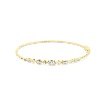 .72ct 14k Yellow Gold Bezel Set Diamond Bangle — photo 1 of 2