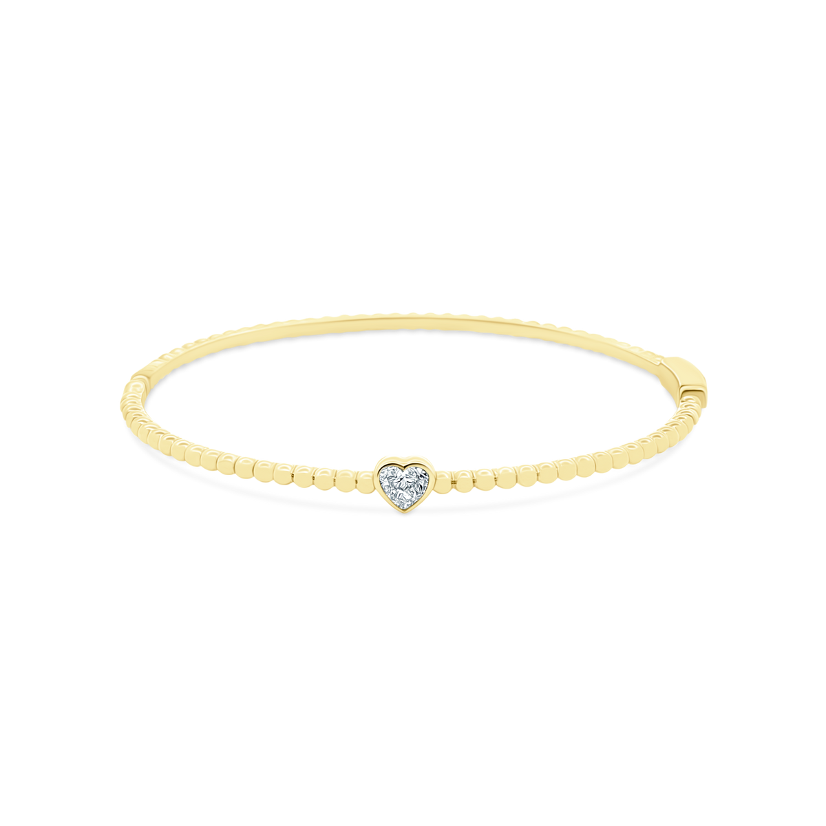 .32ct 14k Yellow Gold Heart Diamond Bangle — photo 1 of 2