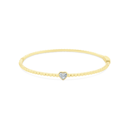 .32ct 14k Yellow Gold Heart Diamond Bangle — photo 1 of 2