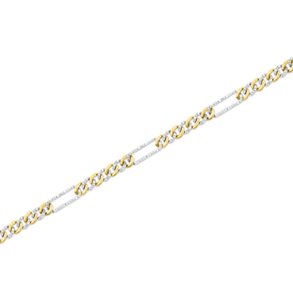 1.00ct 14k Yellow Gold Diamond Cuban Link Bracelet — photo 1 of 2