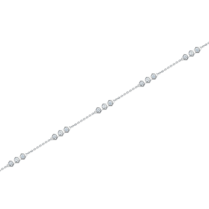 .75ct 18k White Gold Diamond Hex Station Bracelet — photo 1 of 2
