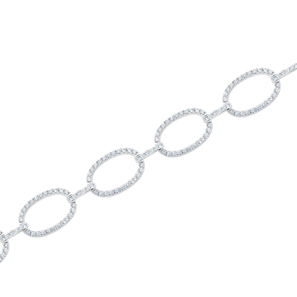 4.41ct 14k White Gold Diamond Circle Link Bracelet — photo 1 of 2