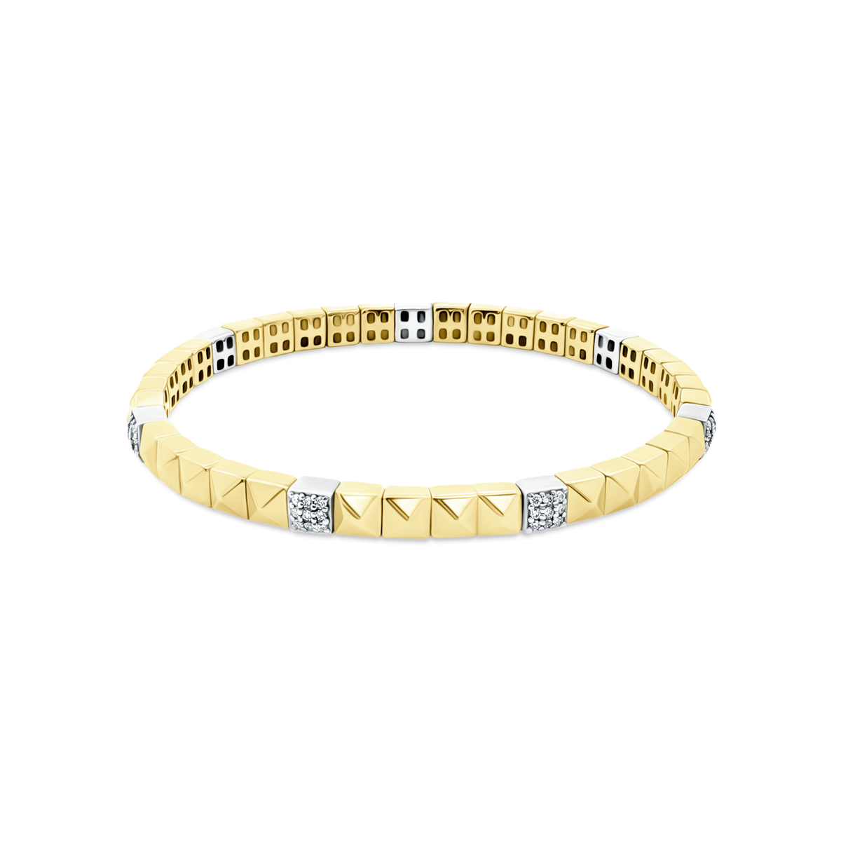 .42ct 18k Yellow and White Gold Diamond Stretch Bracelet — photo 1 of 2