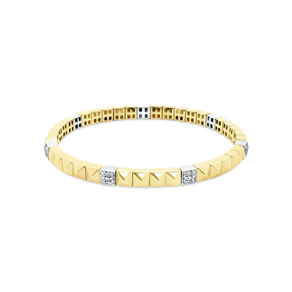 .42ct 18k Yellow and White Gold Diamond Stretch Bracelet — photo 1 of 2