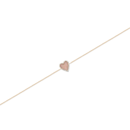 14k Yellow Gold Diamond and Mother of Pearl Heart Bracelet — photo 1 of 1