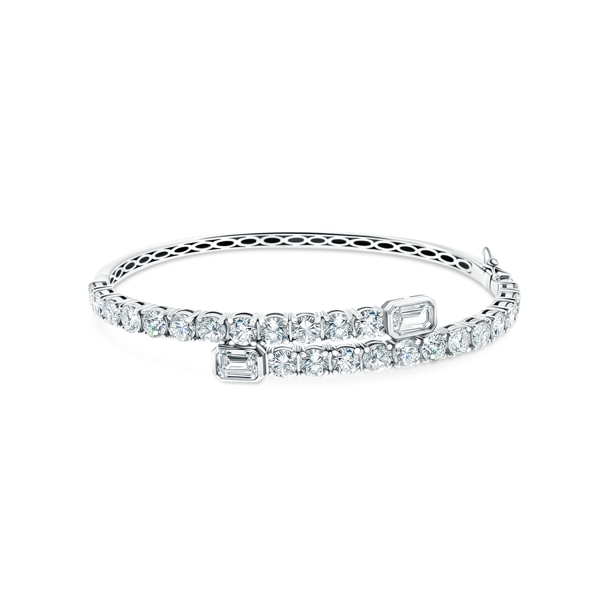 7.35ct 18k White Gold Diamond Bangle — photo 1 of 2