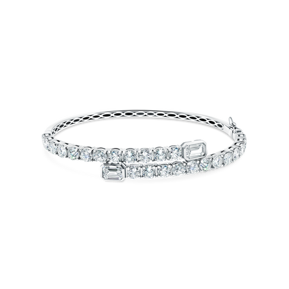 7.35ct 18k White Gold Diamond Bangle — photo 1 of 2