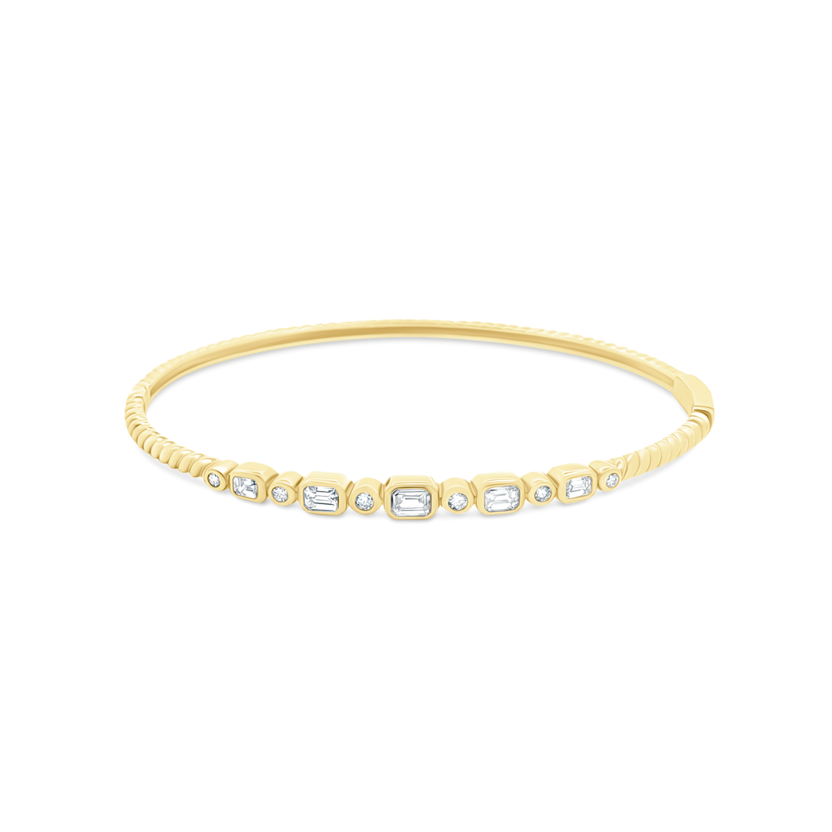 .94ct 18k Yellow Gold Bezel Set Diamond Bangle — photo 1 of 2