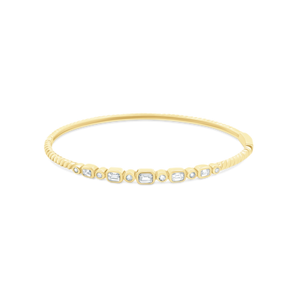 .94ct 18k Yellow Gold Bezel Set Diamond Bangle — photo 1 of 2