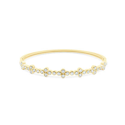 1.42ct 14k Yellow Gold Bezel Set Diamond Bangle — photo 1 of 2