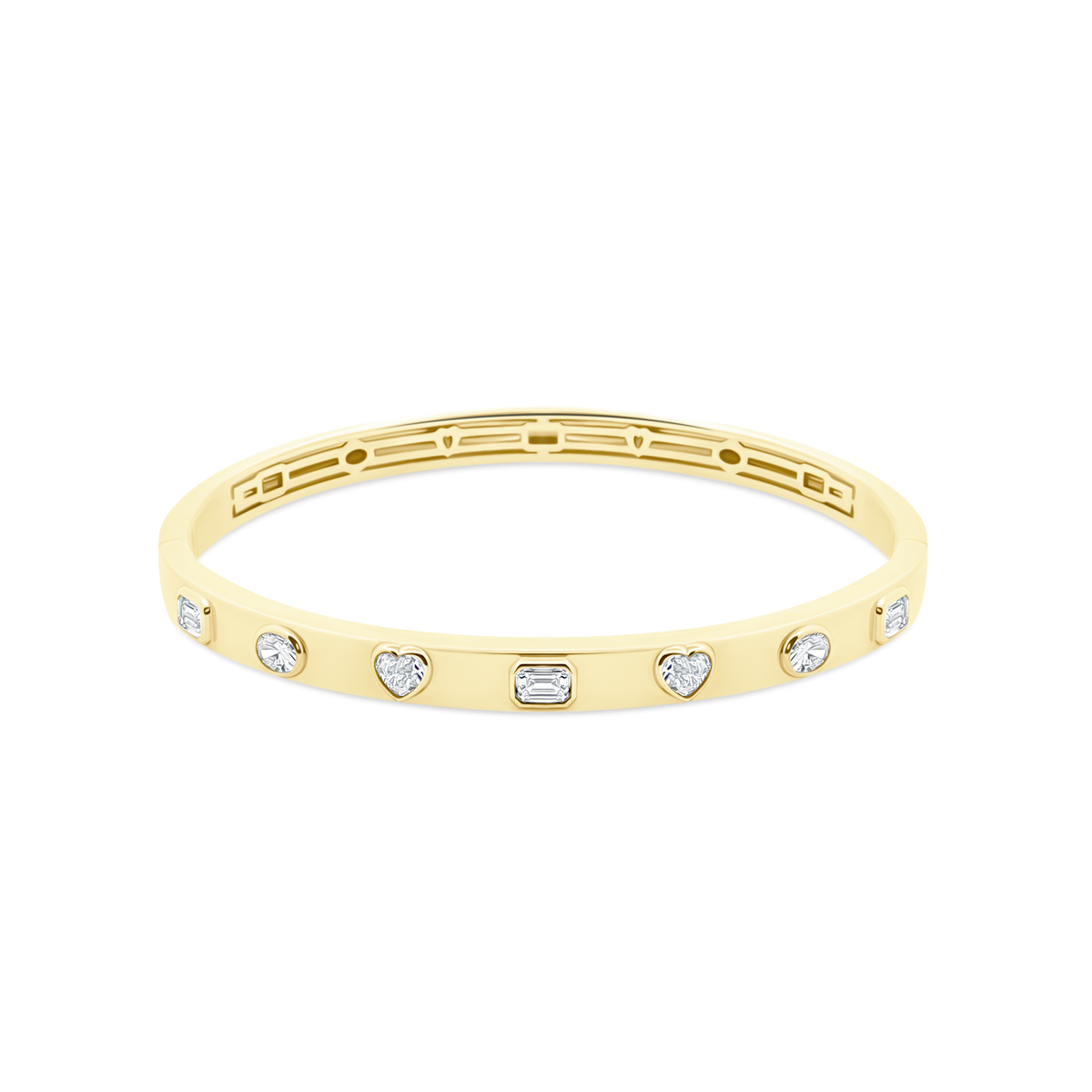 1.35ct 14k Yellow Gold Mixed Shape Diamond Bangle — photo 1 of 2