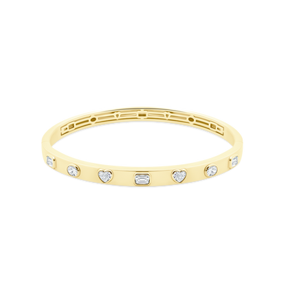 1.35ct 14k Yellow Gold Mixed Shape Diamond Bangle — photo 1 of 2