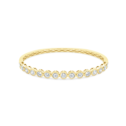 3.25ct 18k Yellow Gold Bezel Set Diamond Bangle — photo 1 of 2