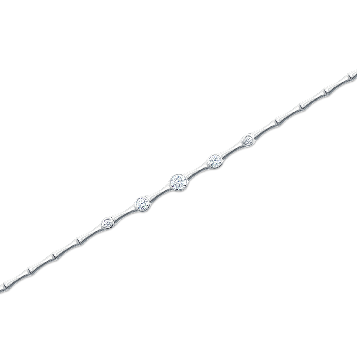 1.03ct 14k White Gold Bezel Set Diamond Bracelet — photo 1 of 1