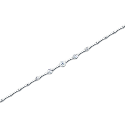 1.03ct 14k White Gold Bezel Set Diamond Bracelet — photo 1 of 1