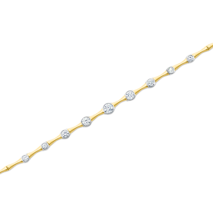 2.00ct 14k Yellow and White Gold Bezel Set Diamond Bracelet — photo 1 of 2